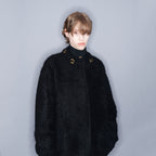 YCH TRIMMED MOHAIR-BLEND JACKET BLACK (W23KT811BK)