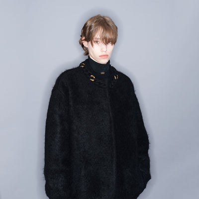 TRIMMED MOHAIR-BLEND JACKET BLACK (W23KT811BK)