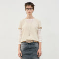 LOW CLASSIC U-NECK LOGO BLOUSE_BEIGE_LW251BL04BE