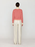 EENK EENK VINKY Gingham Check Knit Pullover - Red/Ivory