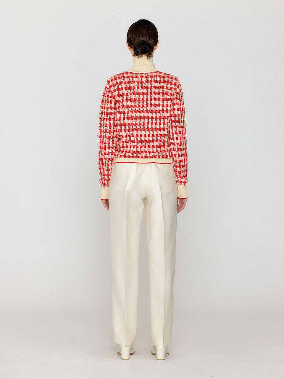 EENK EENK VINKY Gingham Check Knit Pullover - Red/Ivory