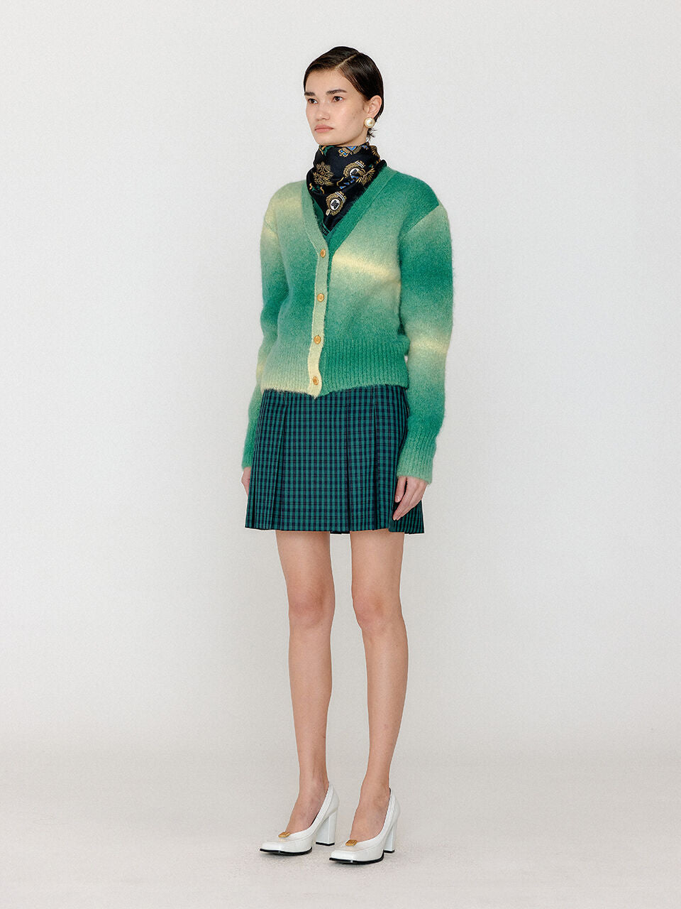 EENK EENK VASSIA Gradation Striped Knit Cardigan - Green