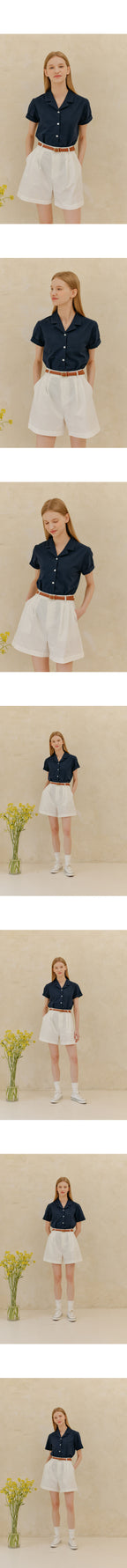 YUPPE SEERSUCKER COLLAR SHIRT_NAVY