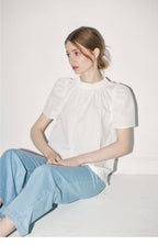 L'AUTRE DE MIN [Add color] Lautre Jane Puff White Blouse