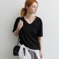 KNOWN BETTER Loose fit v-neck T-shirt [KNSS09TS08]_Black
