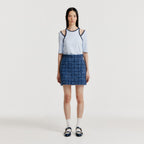 EENK EENK YERO Tweed Mini Skirt - Blue