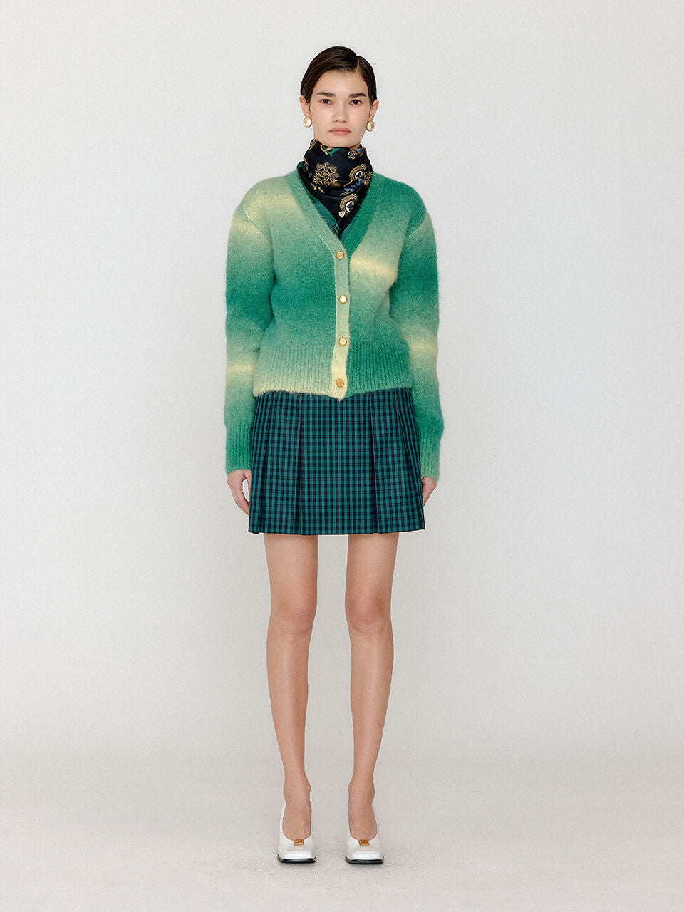 EENK EENK VASSIA Gradation Striped Knit Cardigan - Green