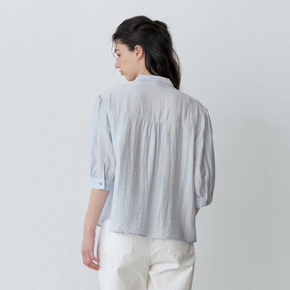 Le' Studio TIE RIBBON SHORT-SLEEVED BLOUSE (SBL)