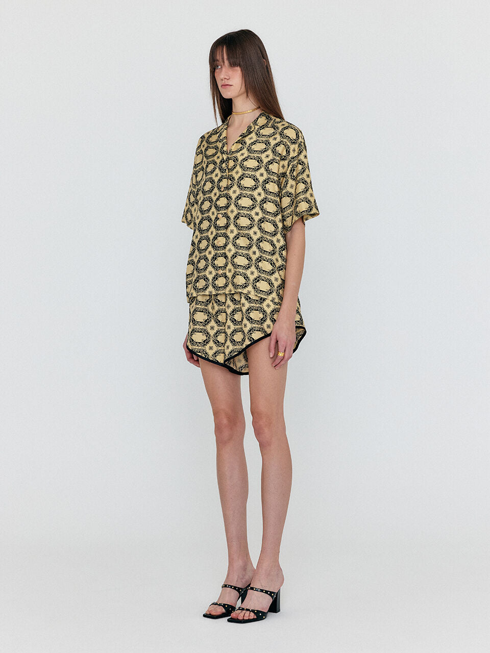 EENK WENNA Patterned Silk Shirt - Beige Multi