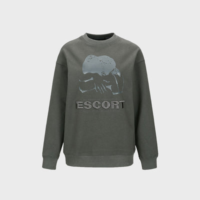 ESCORT-PRINT SWEATSHIRT GREY (F23TO910GY)