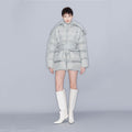 YCH QUILTED DOWN HOODED JACKET GREY (W23OT002GY)