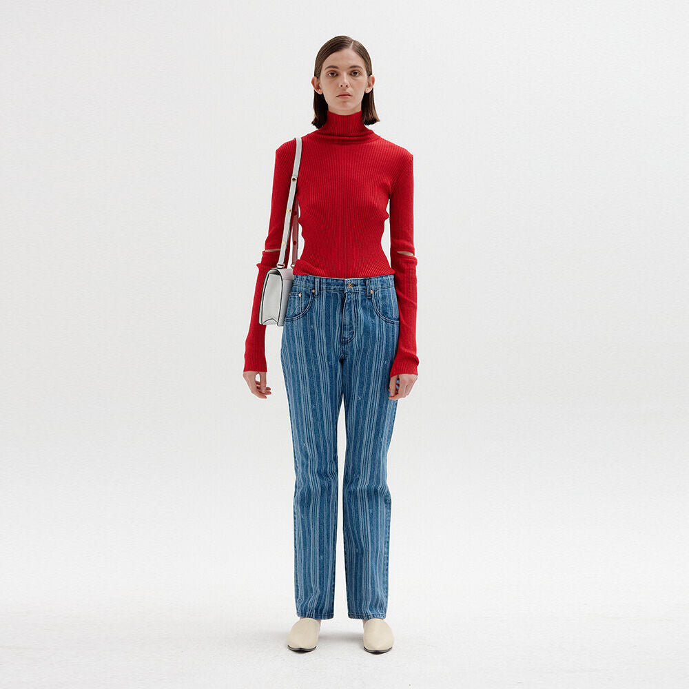 EENK EENK Flared Denim Pants - Blue Stripe