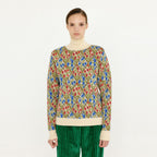EENK EENK VINKY Floral Pattern Knit Turtleneck - Ivory/Blue/Red Multi