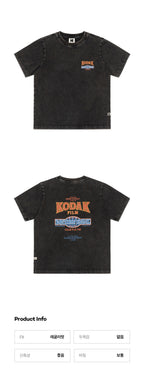 KODAK APPAREL Snow Washed Graphic Short Sleeve T-Shirt Women BLACK