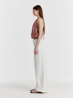 EENK YICO Turn-up Wide Denim Pants - White