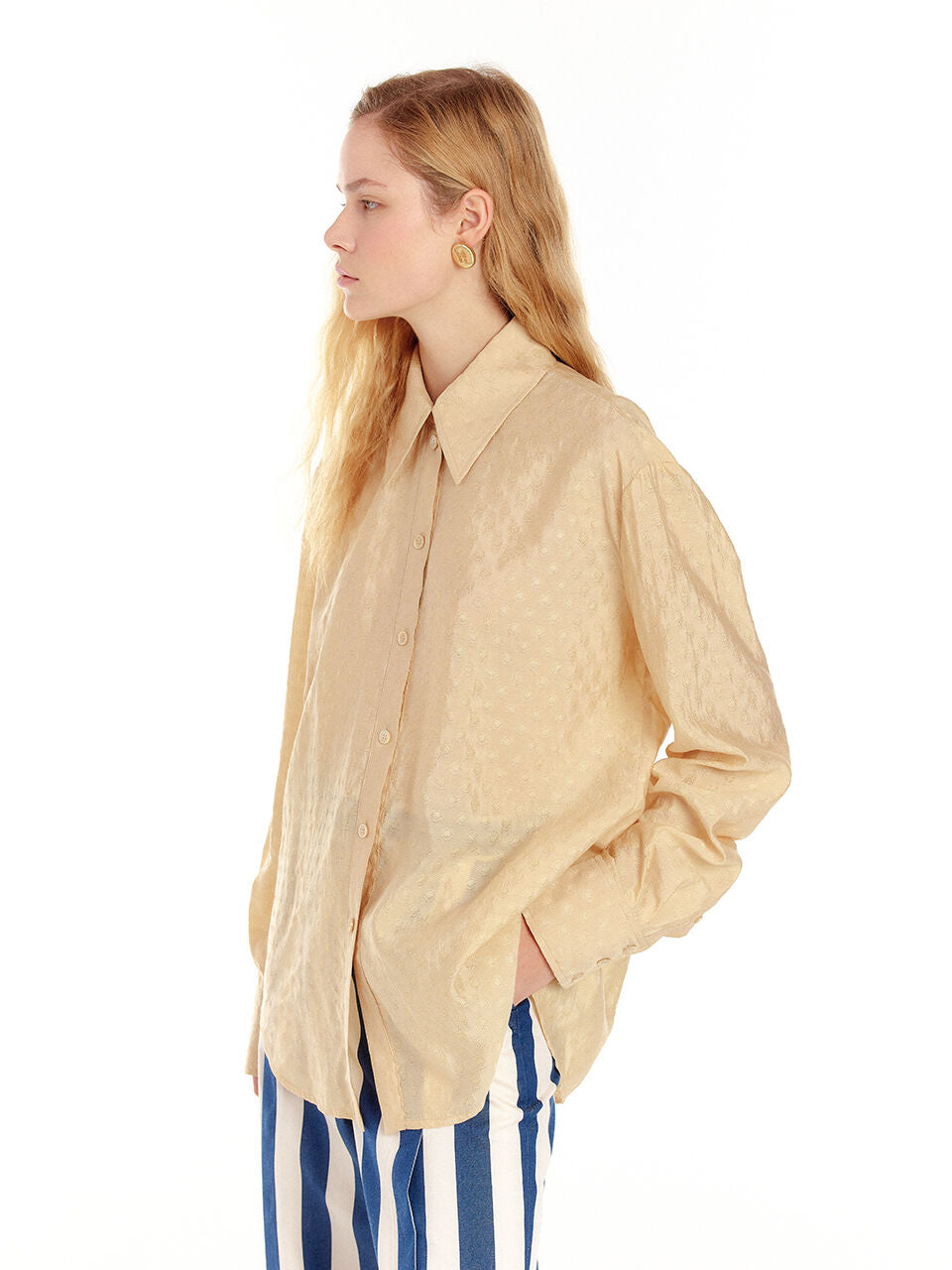 EENK EENK Shirt Textured Silk - Beige