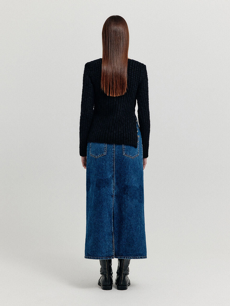 EENK EENK XUIN Ribbed Knit Pullover - Black
