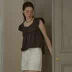 J'ASP Blossom Ribbon Crop Top (Black)