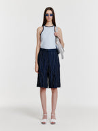 EENK YOUE Contrast Halter Top - Sky Blue