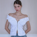 RoséFrantz Two-way Frill Ribbon Sleeveless [White]