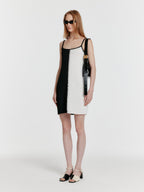 EENK EENK YOOM Stitched Color Block Knit Dress - Black/White