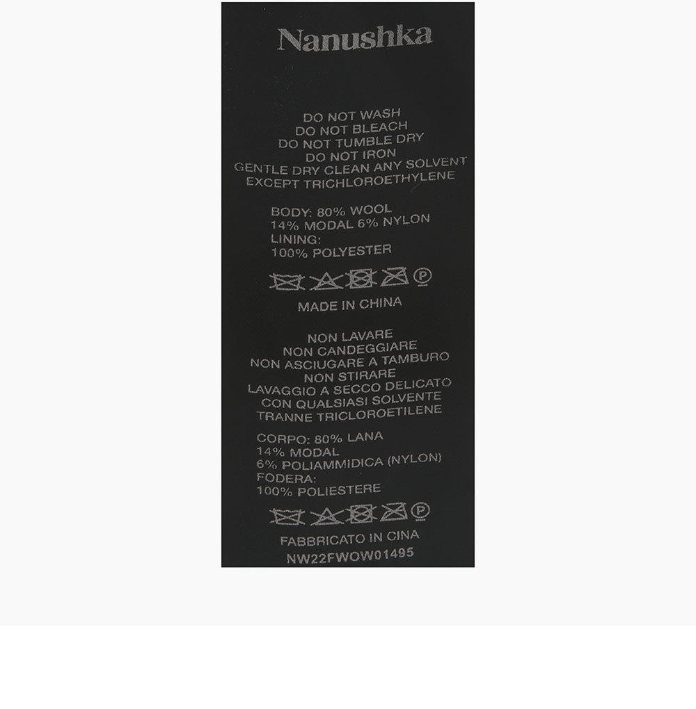 NANUSHKA Nanushka MILMA Wool Belted Coat - Gray/Charcoal (NW22FWOW01495)