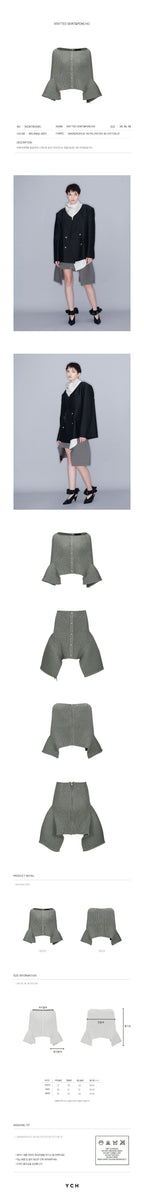 YCH KNITTED SKIRT&PONCHO MELANGE GREY (W23KT804MG)