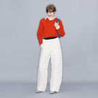 YCH V-NECK KNITTED TOP RED (W23KT810RD)