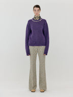 EENK EENK VACKLYN Pearl Trim Knit Pullover - Purple
