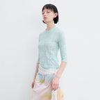 YUNSÉ [3rd reorder] Lace 3/4 Sleeve Tee (Mint)