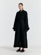 EENK YEDA Round-neck Coat With Detachable Pocket Belt - Black
