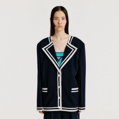 EENK YINTANA Contrast Jacket - Navy