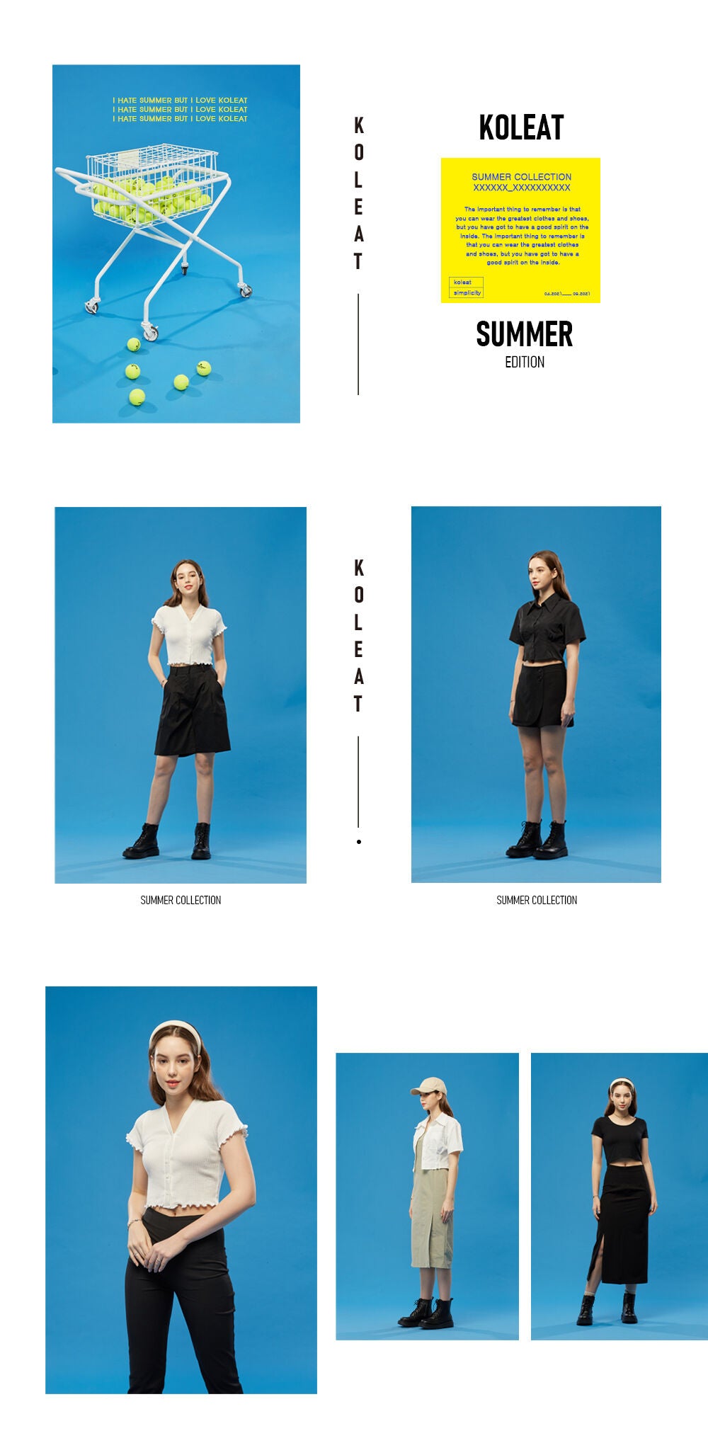 KOLEAT [29th restock] WOMEN Set-up Crop Cardigan Short Sleeve T-shirt Strap Tank Top Set [Black]
