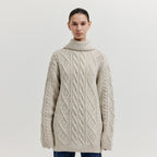 EENK EENK XOEBE Cable Knit Collared Turtleneck - Ivory