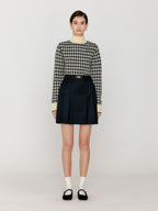 EENK VINKY Gingham Check Knit Pullover - Black/Ivory
