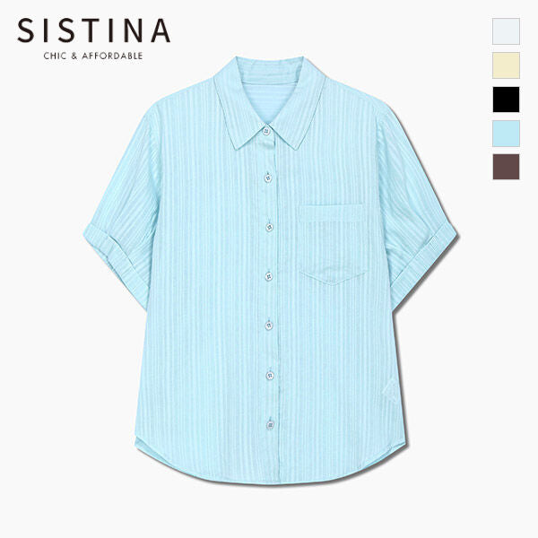 SISTINA Cotton striped pocket shirt_AWWSTQ21160