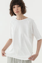 KOZNOK Maria Nagrang Layered Pure Cotton Summer Women's Short Sleeve T-Shirt Inner Tee Ivory