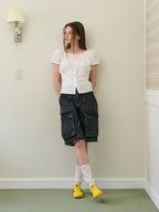SALBOL PUNCHING LACE BLOUSE [WHITE]