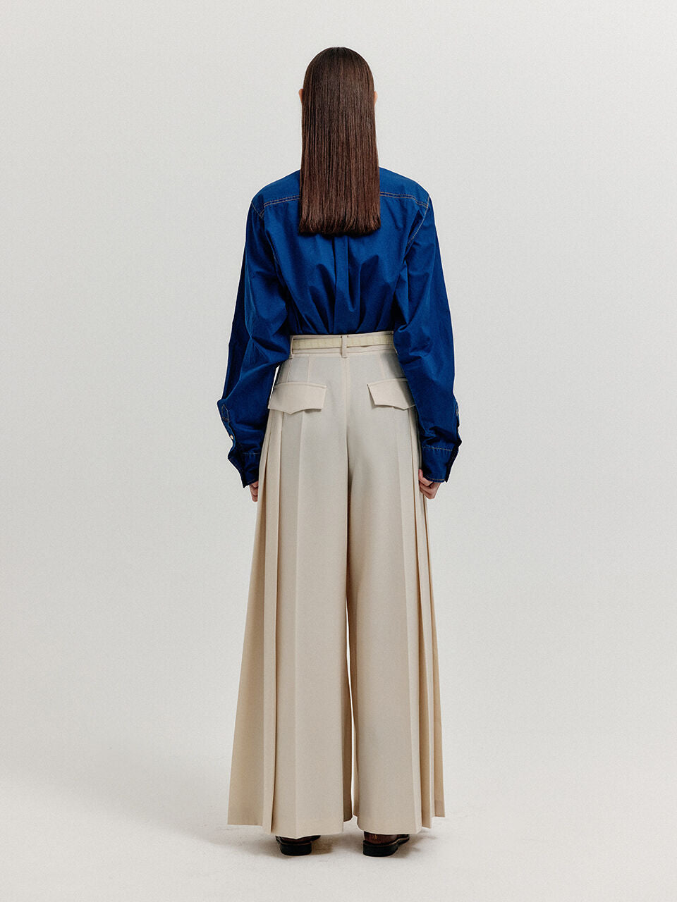 EENK EENK XLEAT Pleated Wide Pants - Ivory