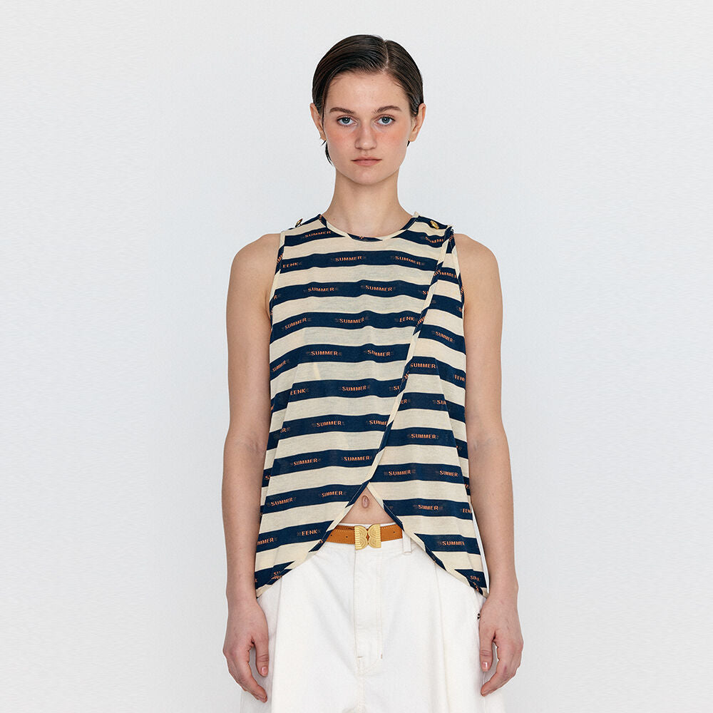 EENK EENK T-Shirt Sleeveless Open Jersey Top