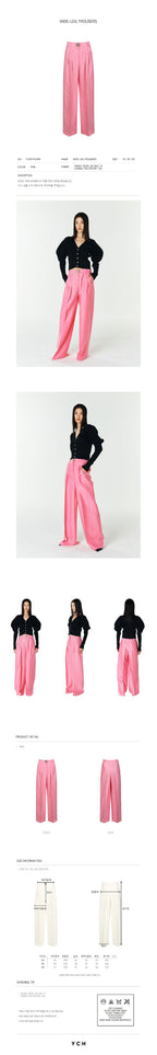 YCH WIDE-LEG TROUSERS PINK (F23PT403PK)