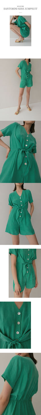 FAYRI Santorini Kiss Cupra Jumpsuit (Truly Green)