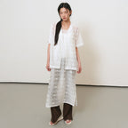 GENERAL IDEA WOMAN Embroidered Lace Half Shirt [WHITE] / GF2LSH525