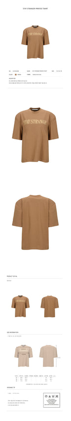 YCH STAY STRANGER-PRINTED TSHIRT BROWN (F24TO9231BR)