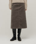 MUSINSA STANDARD WOMAN MUSINSA STANDARD WOMAN Corduroy Midi Skirt Khaki Brown