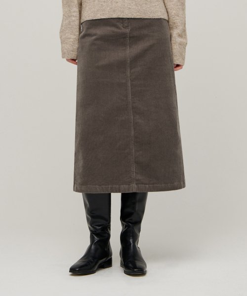 MUSINSA STANDARD WOMAN MUSINSA STANDARD WOMAN Corduroy Midi Skirt Khaki Brown