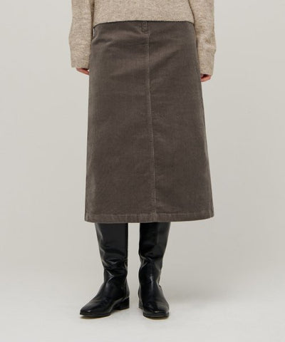 MUSINSA STANDARD WOMAN Corduroy Midi Skirt Khaki Brown