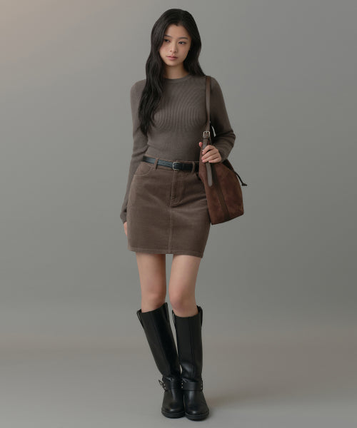 MUSINSA STANDARD WOMAN MUSINSA STANDARD WOMAN Women's Corduroy Mini Skirt Khaki Brown