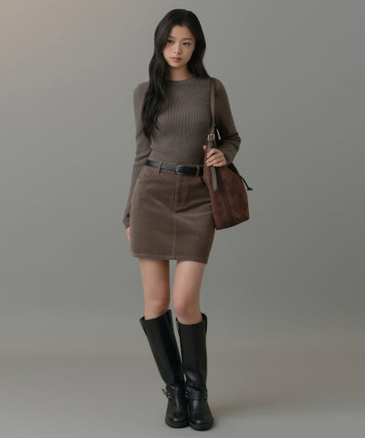 MUSINSA STANDARD WOMAN Women's Corduroy Mini Skirt Khaki Brown