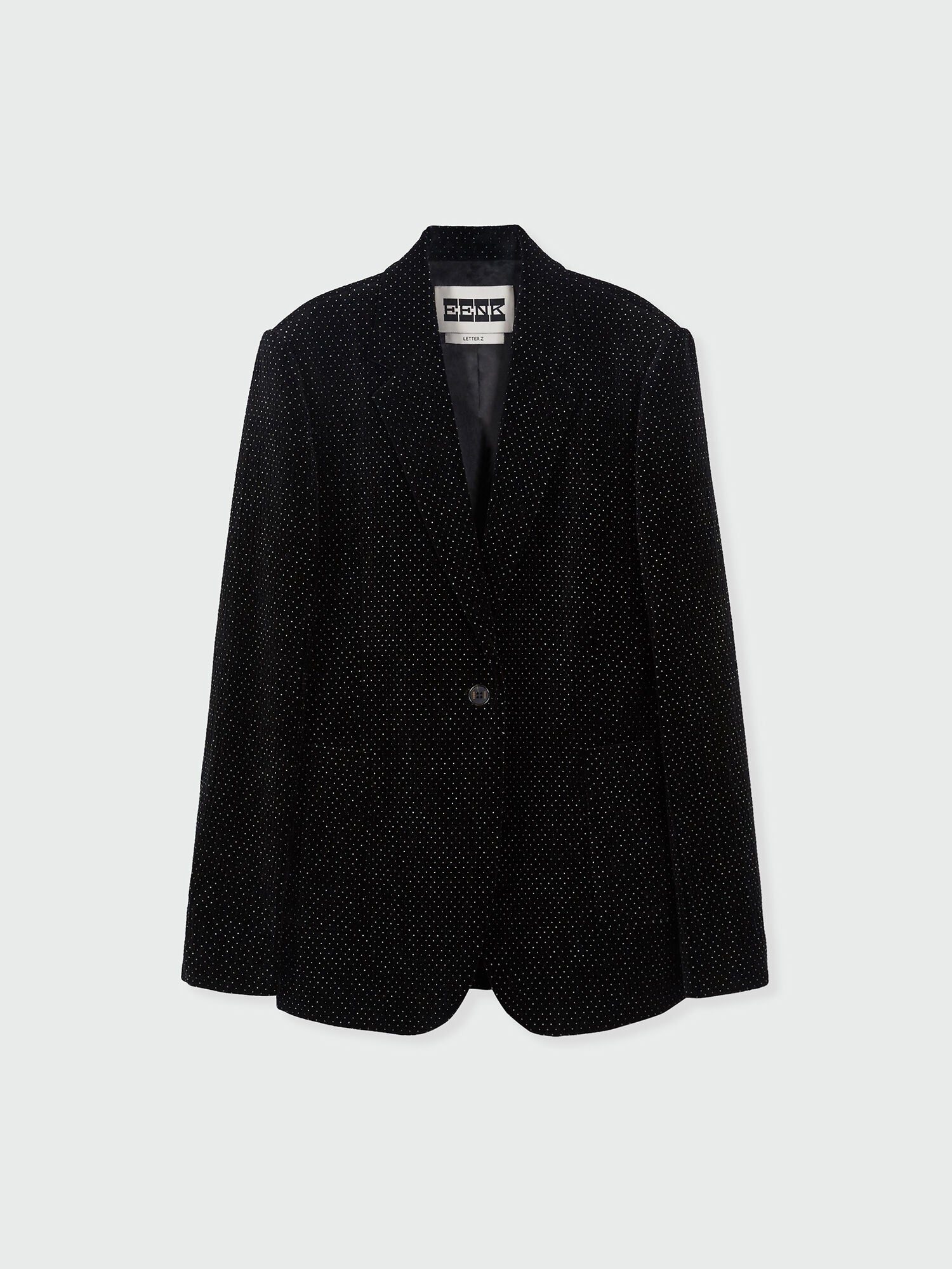 EENK ZAKIT Single-Breasted Blazer with Brooch - Black Velvet